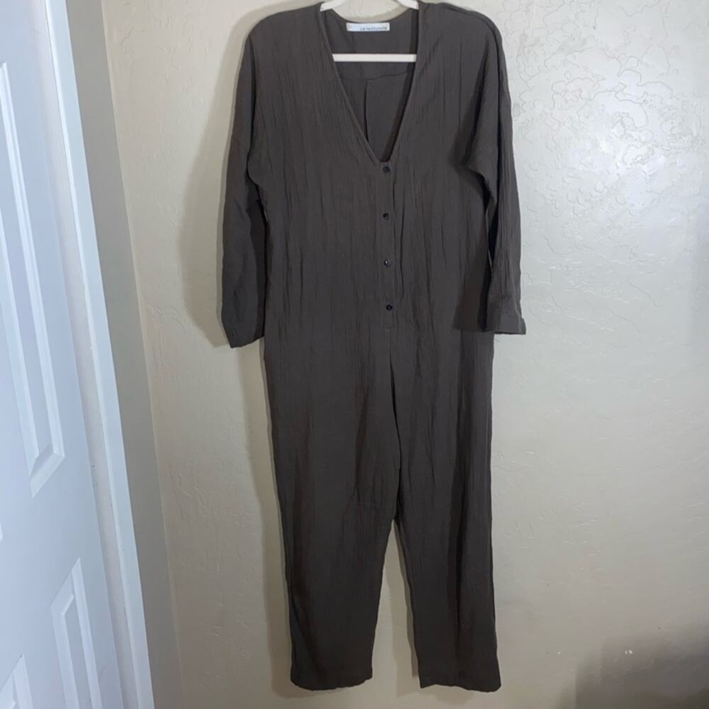 Stillwater 100% cotton button front jumpsuit
